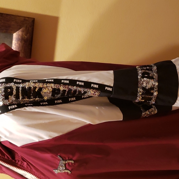 Victoria's secret pink burgundy glitter jacket size XS/S - Picture 6 of 10